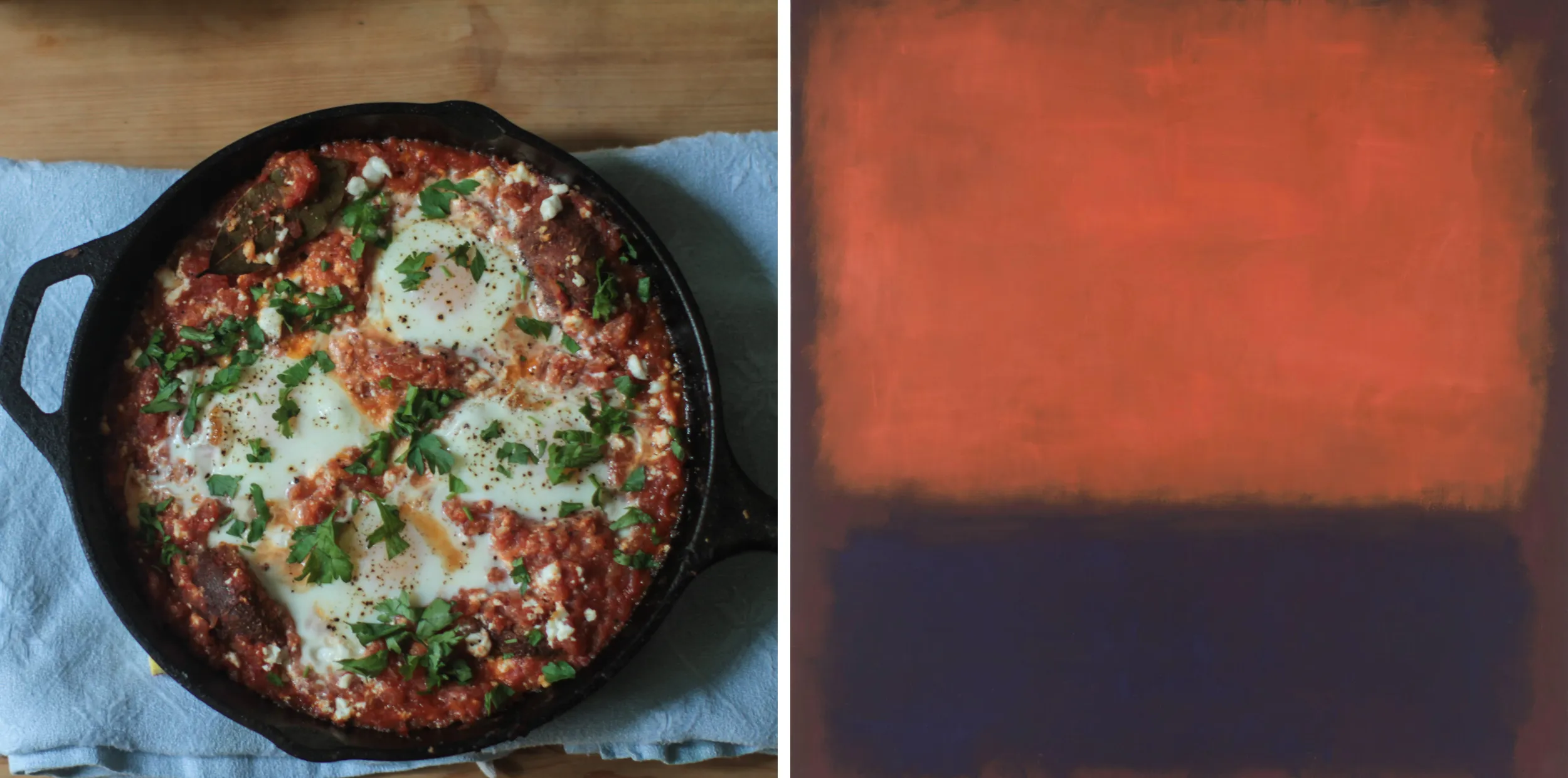 Shakshukha with Mark Rothko's No. 14 (1960)