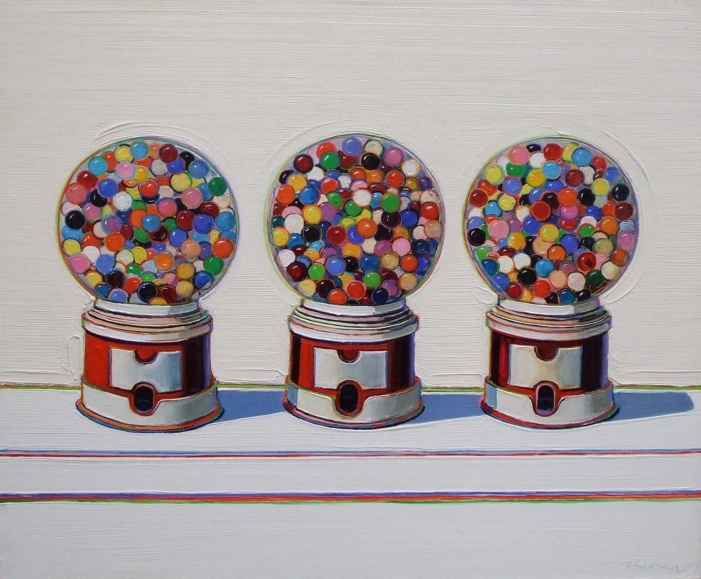 Wayne Thiebaud,  Three Machines  (1963), oil on canvas 30 x 36 1/2 in